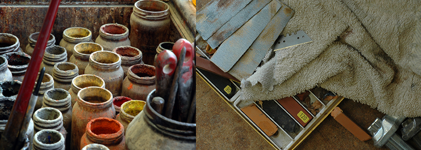 Restaurierungsarbeiten im Atelier RASE Kunsthandel